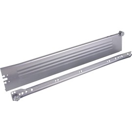 1 Pair Drawer Frames, Drawer Guides, Roller Runner System with Side Panels, Silver Metal