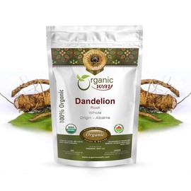 Organic Way Dandelion Root Whole (Taraxacum officinale) - European Wild-Harvest | Organic & Kosher Certified | Raw, Vegan, Non GMO & Gluten Free | USDA Certified | Origin - Albania (1/4LBS / 4Oz)