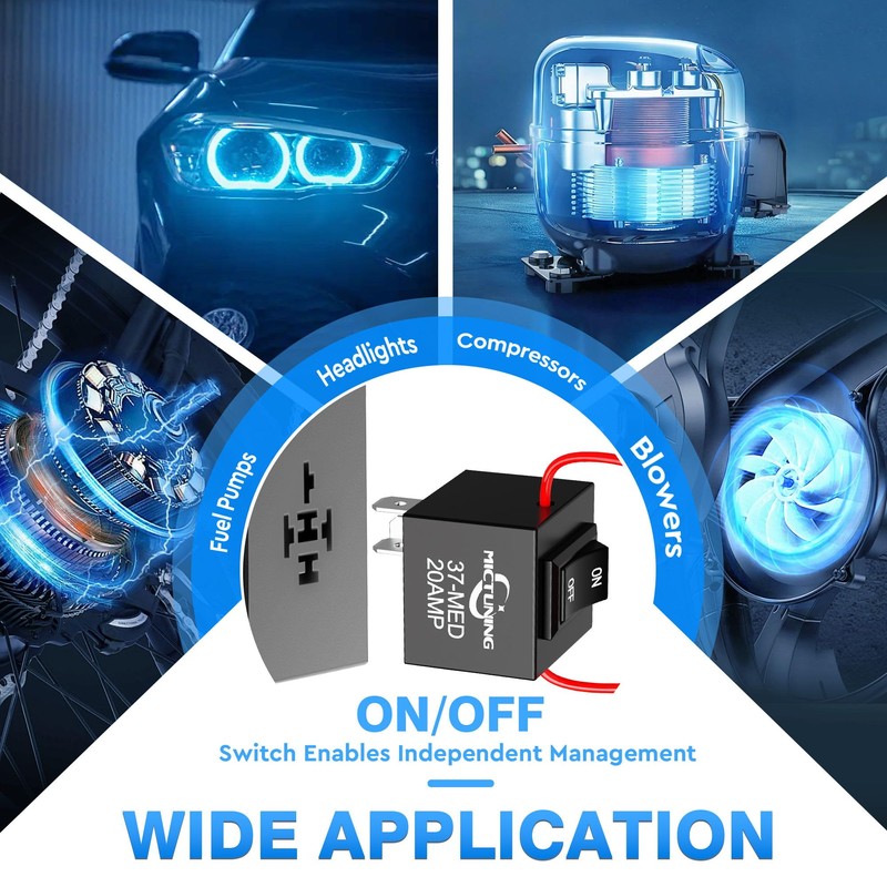 MICTUNING 9038A Relay Bypass Switch Kit with Amp Loop, Diagnostic