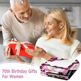 CAPRIFIC Presents for Women: 70th Birthday Blanket, 60”X50”, Unique Female Birthday Gift for Mum, Nan, Wife