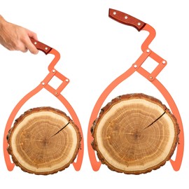 Blulu 2 Pcs 20 Inch, 12 Inch 2 Claw Log Tongs Logging Skidding Tongs with Non Slip Grip Stainless Steel Hand Log Grapple Lifter Handling, Dragging, Carrying Tool for Moving Wood Trees