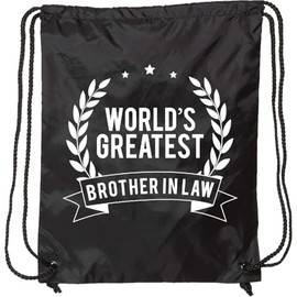 inktastic World's Greatest Brother in Law-white Drawstring Bag Black 27903