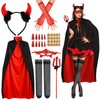 Ourdort Carnival Devil Costume Women's Fancy Dress Costume with Cape