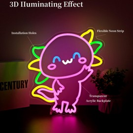 Ebdobgbs Axolotl Neon Sign Led Neon Lights Salamander Signs for Wall Decor Light Up Sign for Birthday Party Club Gift