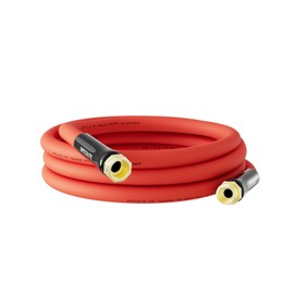 SPECILITE 5/8" Hot/Cold Short Leader Garden Water Hose 15 ft, -50℉-190℉, Flexible & Lightweight Rubber Pipes With 3/4" Brass Fittings for Yard, Outdoor, Farm, Red