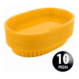 Dilitools Canasta Plástica 27.5 Cm Comida Rápida Paquete Con 10 Pzs