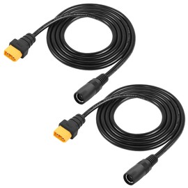 GINTOOYUN 2 PCS DC8020 to XT60 Power Cable 14AWG DC8MMX2.0 mm Female to XT60 Male Power Cable for Solar Panel, Portable Charging Station etc. (59 Inches) (Style 1)