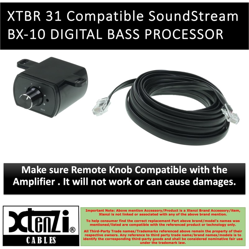 Xtenzi Amplifier Bass Volume Knob Control Remote XTBR31 Compatible with