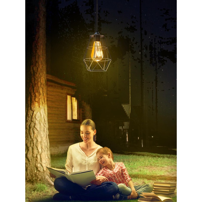 intelamp Solar Pendant Lights Indoor Outdoor, 4000mAh Gazebo Shed Chandeliers
