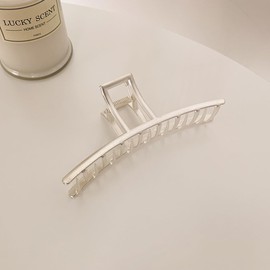 1 Stück Metall Haarklammer Groß, claw clip haar klammern,Rutschfester Haarspangen Damen Haar mit Starkem Halt, für Damen Mädchen dickes und dünnes Haar,Silber