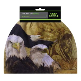 American Eagle Native Spirit Indian Brown Biker Patriotic HD Sublimation Beanie Cap Stocking Hat