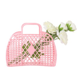 Girls Jelly Purse, Women’s Plastic Tote Bag, Jelly Bag Purse For Little Girls (Light Pink)