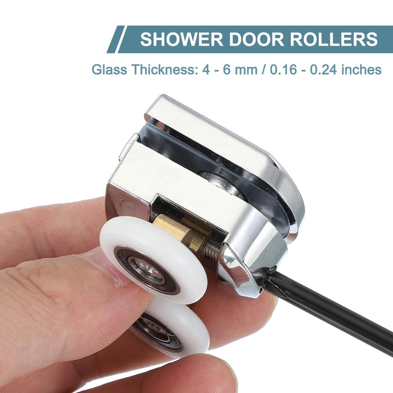 uxcell 23 mm Shower Door Rollers, Double Shower Door Runners