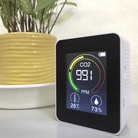 Cresel GRS106-CO2R CO2 Monitor with Thermometer and Hygrometer, White Small