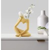 Abstract Thinker Vase Yellow Ceramic Flower Vase 20cm Tall Modern