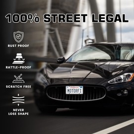 Motorfi 2 Pcs Silicone License Plate Frames with Polycarbonate Covers, Rust-Proof, Weather-Resistant, Easy Installation, Premium License Plate Protector for Cars with 2 Drainage Holes