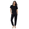 Joyaria Womens Pajama Sets Short Sleeve Pjs Jogger Cooling(Black, Large)