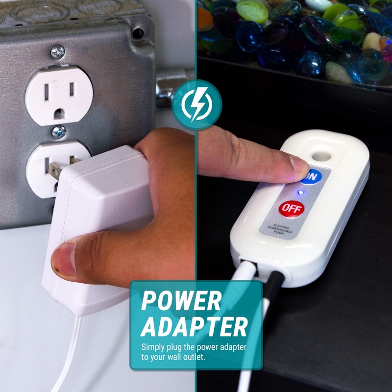 TERA PUMP Aquarium Gravel Cleaner - Electric Automatic Removable Vacuum