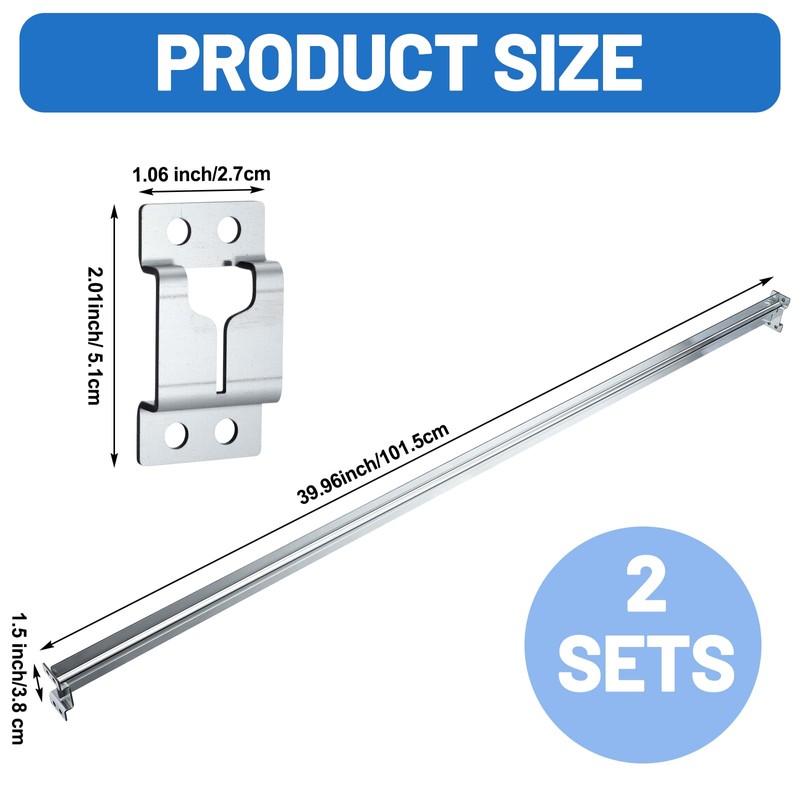 Trandraft 2 Pack Universal File Bars for Filing Cabinet Lateral