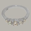 925 Sterling Silver Cultured Pearl Womens Engagement Ring - Size