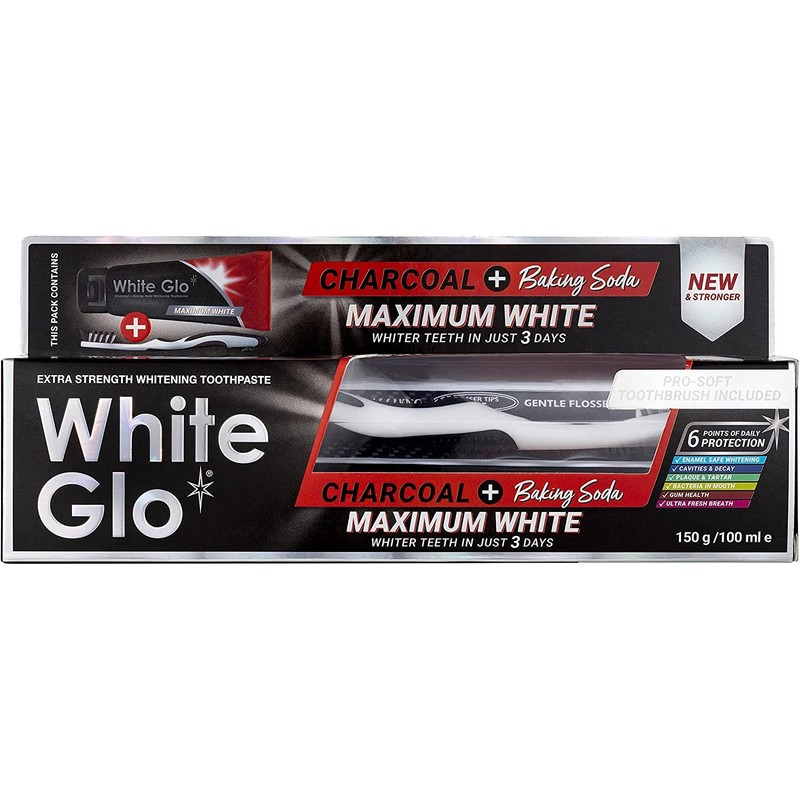 White Glo - Charcoal + Baking Soda Maximum White Toothpaste