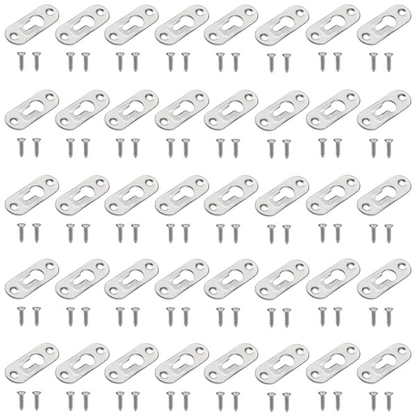 Adiyer [40 Pack] 43mm x 16mm Single Keyhole Hangers Hanging
