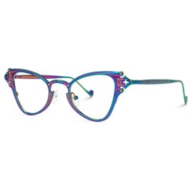 VOOGLAM Cat Eye Blue Light Blocking Glasses for Women Anti UV Eyestrain Eyewear Chuchin Colorful GJGM974871-05