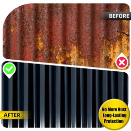 2-in-1 Rust Converter & Metal Primer 35oz Black - Rust Inhibitor Paint for Metal, Rust Reformer & Corrosion Protection, Heat Resistant Anti Rust Coating for Automotive Frames, Trailers& Tools