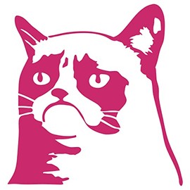 Grumpy Cat Head - 5" x 5.2" - Vinyl Decal Sticker die-Cut Meme sad Frown Nope