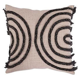 Pillow Perfect Indoor Abstract Circles Throw Pillow, Black