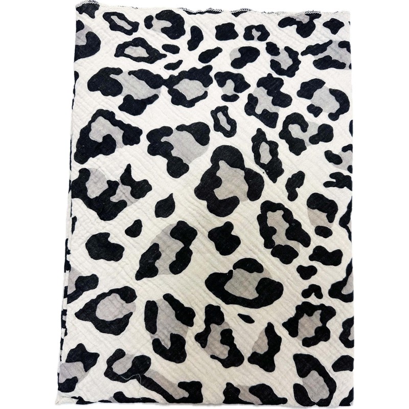 Jeamis XL Triangular Knitted Scarf Leopard Spring Scarf 100% Cotton