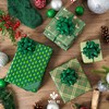 MEEDEE 4.5 inch Green Linear Glitter Gift Bow Self Adhesive
