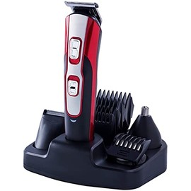 Hair Cutting Kits, Hair Clippers High Performance Haircut Kit for Men Includes Electric Hair Clippers 5 in1 Multifunction Rechargeable Precision Hair Clipper(Red)