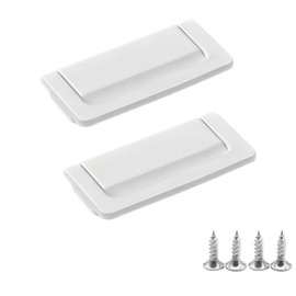 Ruayia Balcony Door Handle, Exterior 96 mm, Set of 2 Door Handles, Balcony Door, Patio Door Handle, Patio Door Handle, Patio Door Handle Including for Doors and Windows, Drawers, Cupboard Doors, White