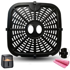 HEISENLIN Square Air Fryer Replacement Crisper Tray for 6.8QT Dreo Air Fryer Pro Max, 9.6IN Upgraded Double-layer Coating Air Fryer Grill Plate Pan Rack Grate Grid Insert for Dreo Air Fryers