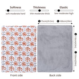 Baby Fleece Blankets For Newborn Boys And Girls, Dot Baby Blanket Ultra Soft Plush Gift For Kids Toddlers Flower Printed + Dot Backing 78 x 100 cm (Red Flower)