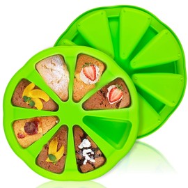 Palksky 8 Cavity Silicone Scone Pan/ Cakes Slices Mold/ Portion Control Pizza Slices Pan for Cornbread Brownies Muffins And Soap Mould