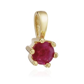 NKlaus 11938 Pendant Genuine Ruby 333 Yellow Gold 8 Carat Shiny 5 mm Women's Amulet Small, Yellow Gold