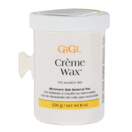 GiGi Crème Wax Microwave Hair Removal Wax for Face & Body, Gentle Soft Wax Formula for Fine to Coarse Hair, At-Home Waxing, 8 oz