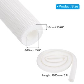 PATIKIL 19mm ID x 10mm T x 1.8m Pipe Insulation Tubing, 4pcs Heat Preservation Anti Slip Insulated Foam Tube Grip for Air Conditioning Water Pipe, White
