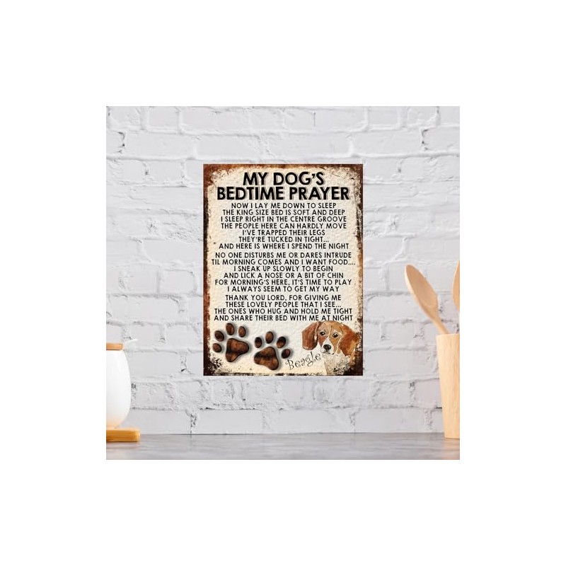 MY DOG'S BEDTIME PRAYER RETRO STYLE METAL TIN SIGN/PLAQUE (BEAGLE)