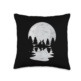 Lake Trees Chocolate Egg Hunting Easters Moon Rabbits Lake Easter Sunday Resurrection Day Egg Jesus Throw Pillow, 16x16, Multicolor