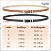 WERFORU 2 Pack Women's Skinny Belt Women's Thin Leather Belt