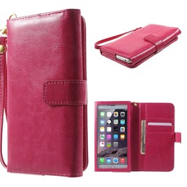 DFV Mobile Crazy Horse PU Leather Wallet Case with Frame Able Touch Screen and Card Slots for = > iBall Andi 4.5 m Enigma, Pink