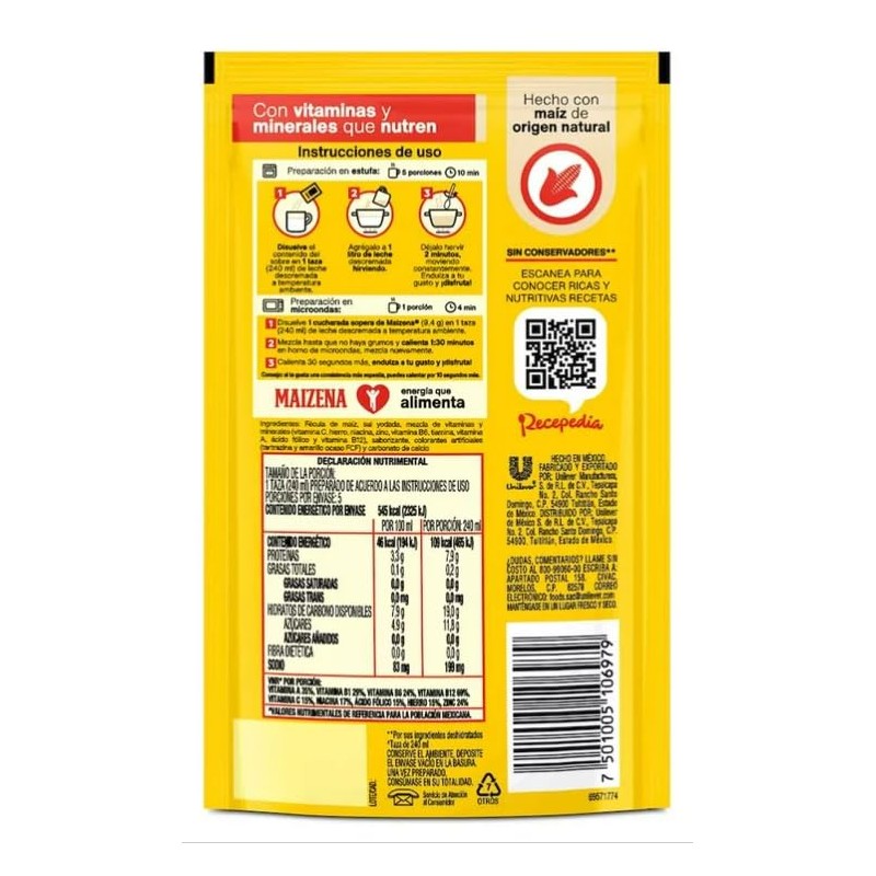 Maizena Mix Atole (Vanilla, 10 pack)