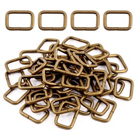 Swpeet 60Pcs 3/4 Inch - 20mm Bronze Metal Rectangle Ring, Webbing Belts Buckle Metal Rings for for Belt Bags DIY Accessories Keychains Belts and Dog Leash (Bronze, 3/4 Inch)