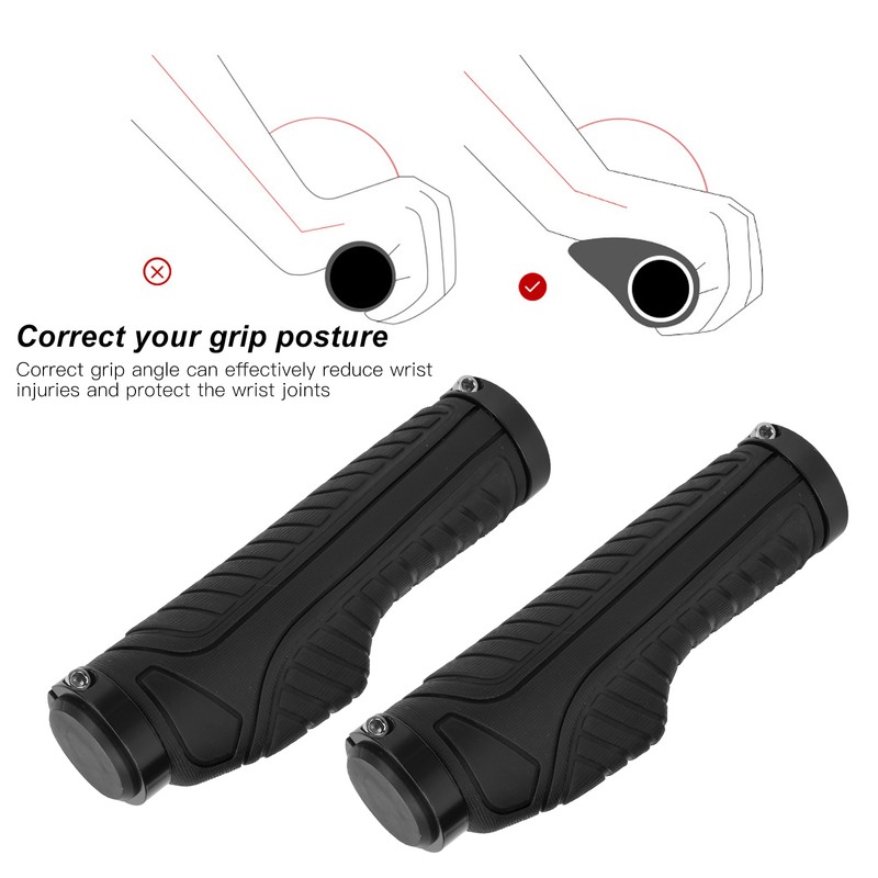 Mountain Bike Soft Handlebar Grips Bicycle Double Lock AntiSlip Rubber