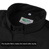 IvyRobes Men's Tab Collar Long Sleeves Clergy Shirt Black Necksize