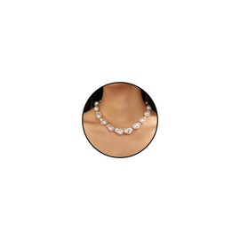Chunky Pearl Necklaces for Women Pearl Choker Necklaces Trendy Baroque Pearl Necklace Large Pearl Statement Necklace Wedding Jewelry Accessories for Bride Bridesmaid