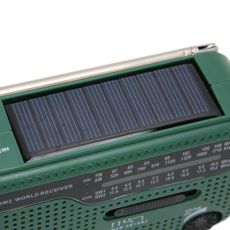Hand Crank Solar Radio AM FM SW1 SW2 Camping LED
